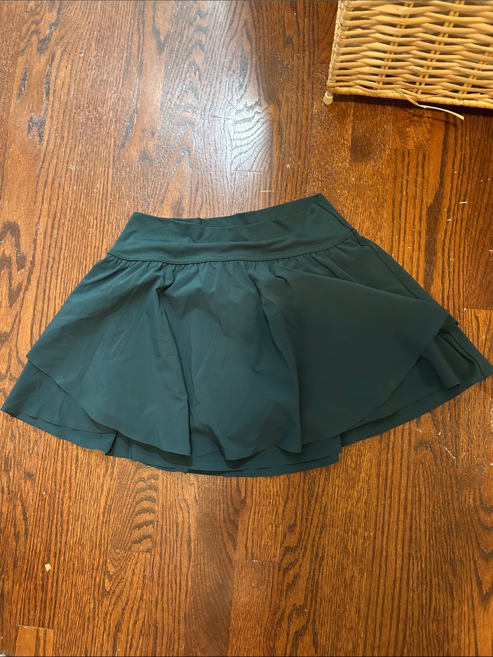 Green Flared Skater Skirt with Comfortable Waistband